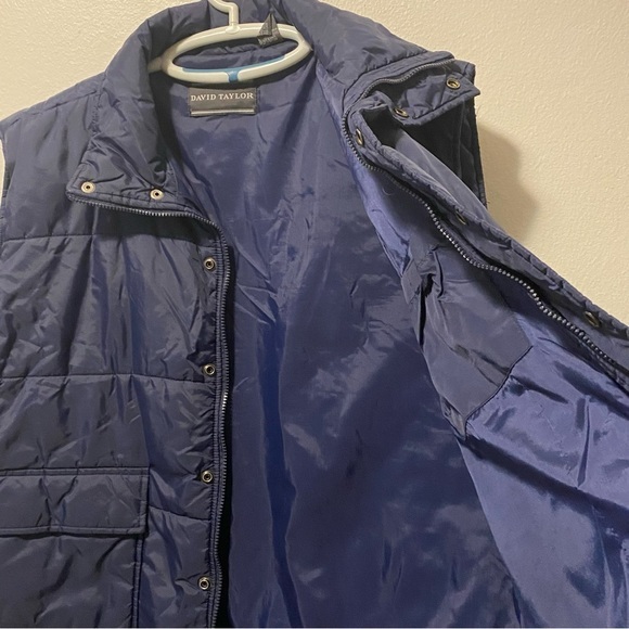 David Taylor Vest Mens Size XL Snaps & Zipper Blue Pockets - Picture 10 of 14